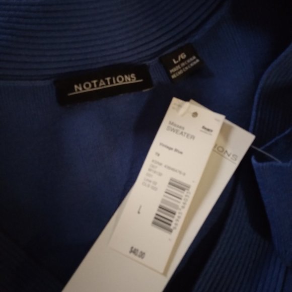 Vintage Blue V Neck Sweater - Picture 4 of 4